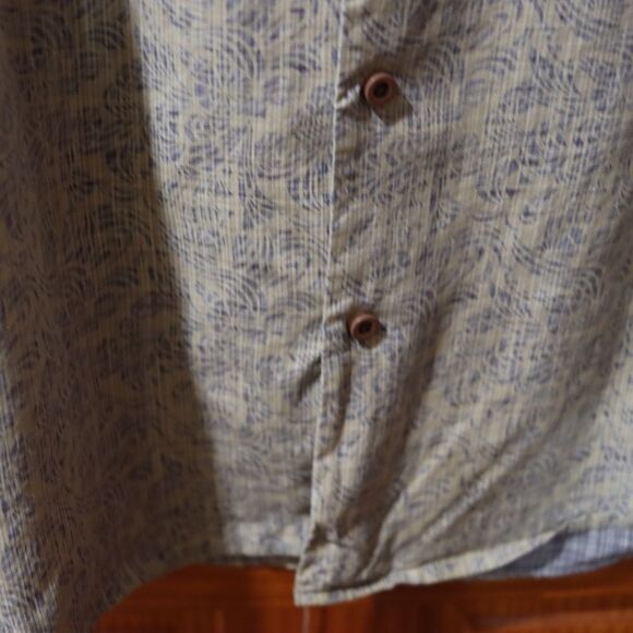 Tommy Bahama Gray Casual Button Down Shirt Silk Flip Cuff Small - Picture 6 of 12
